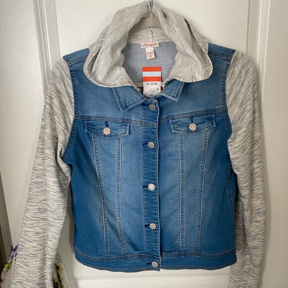 NWT "Cat & Jack"  Kids Jean Jacket with Hooded Cat ears - Picture 4 of 4